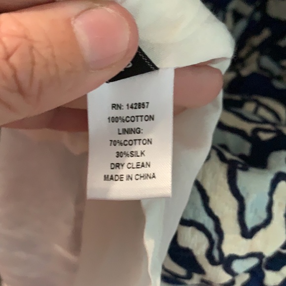 ELLE SASSON Flounder Cotton Blue Abstract Dress - Picture 12 of 12